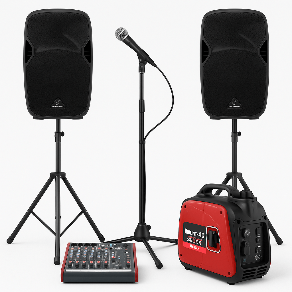 Generator and Powered Speaker Outdoor Band and Speech Package - Bondi PA Hire | Speakers, Audio Visual, Party Packages