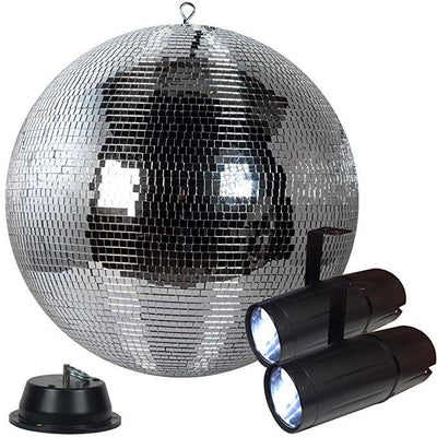 Disco Ball 10"/25cm with Pin Spots and Spinning Motor