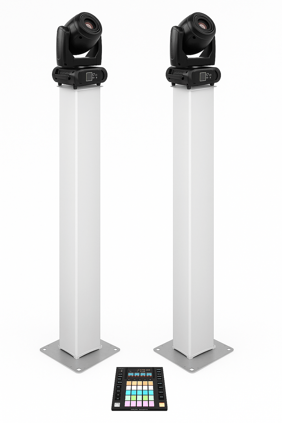 Truss Totem with Lycra and Moving Heads - Bondi PA Hire | Speakers, Audio Visual, Party Packages