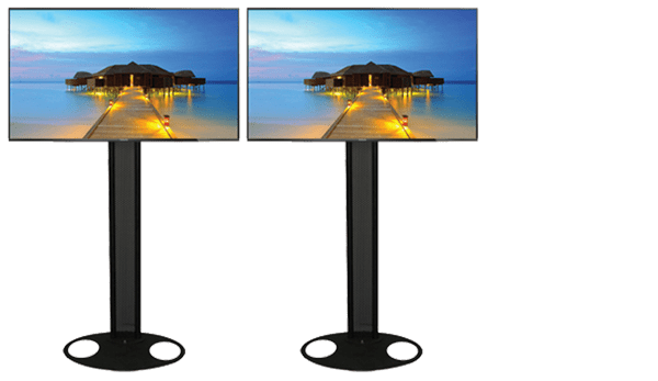 2 x 75" TVs on Big City Stands Package - Bondi PA Hire | Speakers, Audio Visual, Party Packages