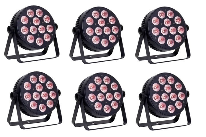 6 x Powered LED Up Lights Bundle - Bondi PA Hire | Speakers, Audio Visual, Party Packages