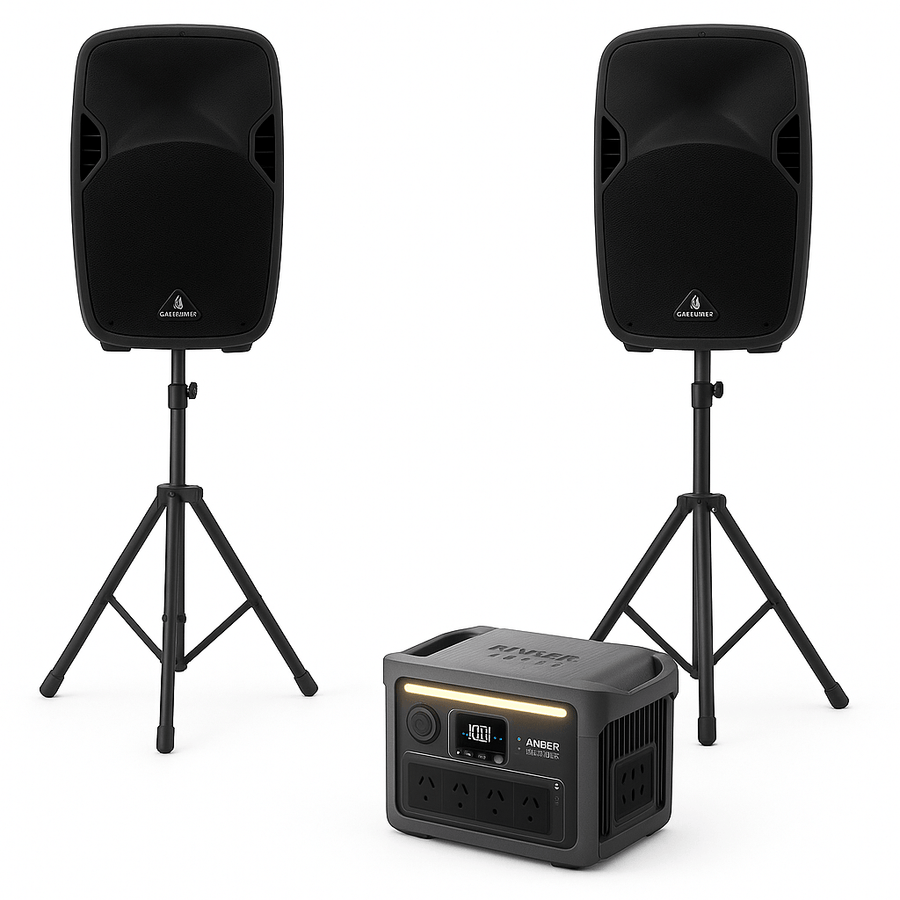 Power station and Powered Speaker package - Bondi PA Hire | Speakers, Audio Visual, Party Packages