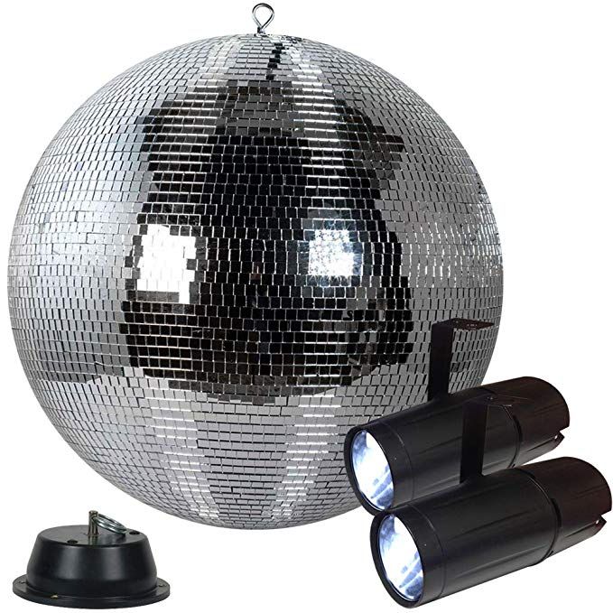Mirror/Disco Ball 20"/50cm with Pin Spots and Spinning Motor - Bondi PA Hire | Speakers, Audio Visual, Party Packages