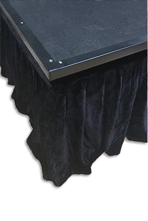 Black Velvet Stage Surround for Nivtec Staging - Bondi PA Hire | Speakers, Audio Visual, Party Packages