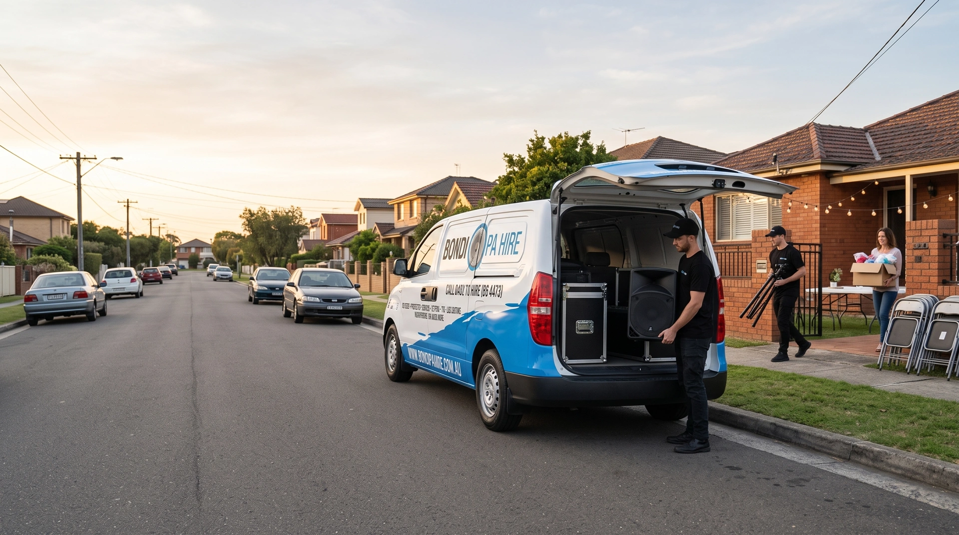 Bondi PA Hire delivering speakers and AV gear to Maroubra