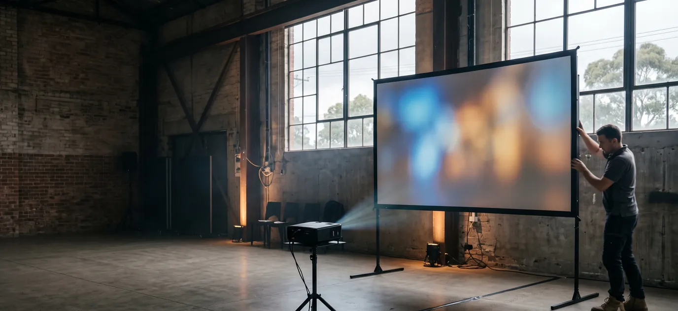 Bondi PA Hire delivering TVs, projectors and screens to Botany